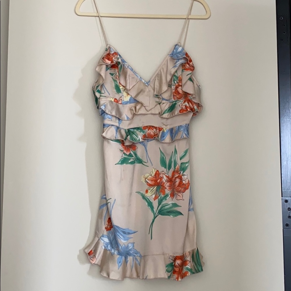Floral silk slip dress